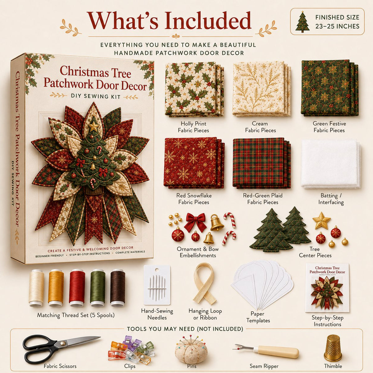Holiday Quilted Door Hanging DIY Kit